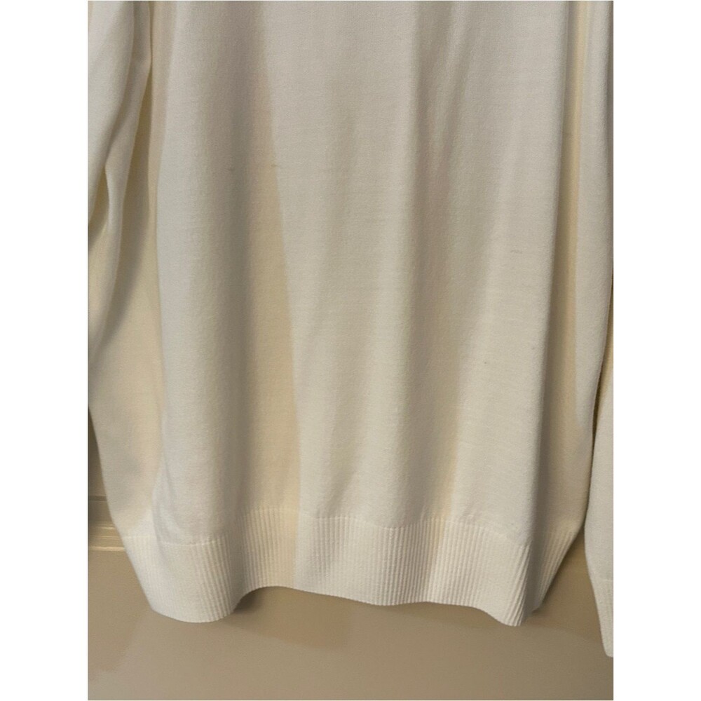Dolce Roma Cream Knit Turtleneck Sweater Top Womens Sz Large - Picture 8 of 12